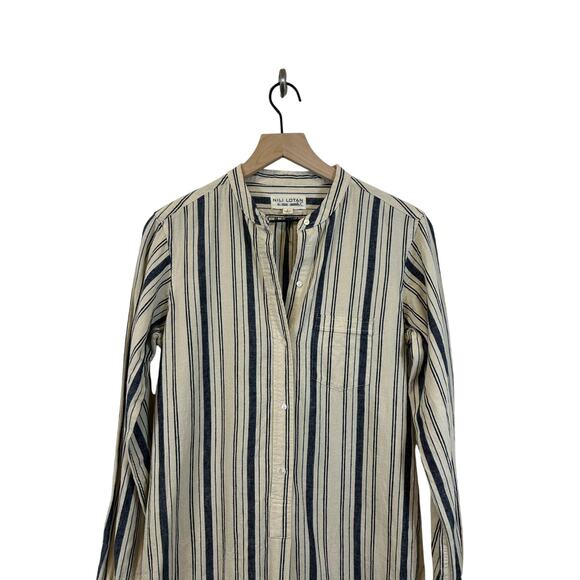 NILI LOTAN Tangier Galabia Dress New Moroccan Stripe 3 Print Linen blend S - Picture 9 of 14